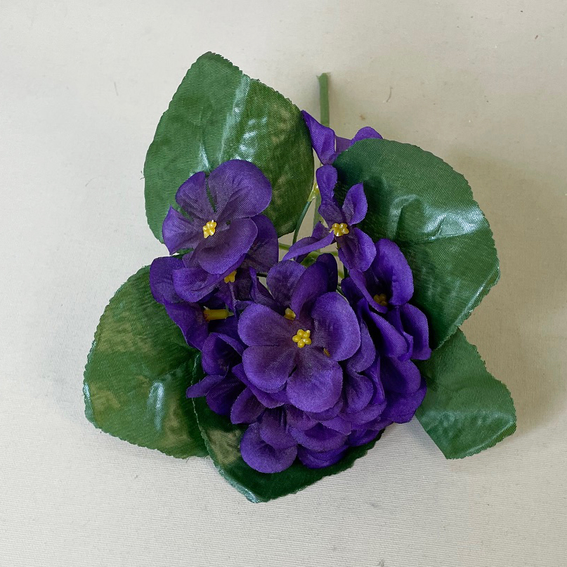 African Violet Purple 21cm | Artificial Flowers